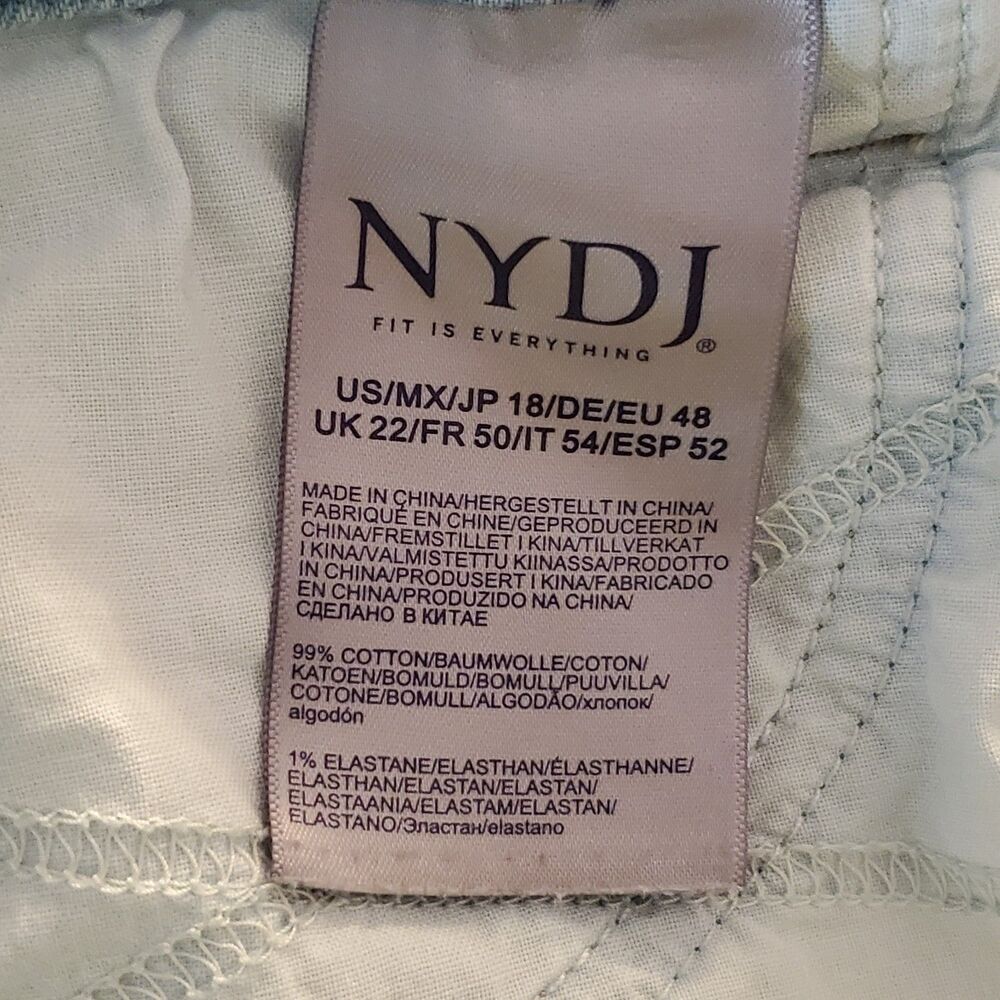 NYDJ Womens Sz 18 Petite Marilyn Straight Jeans Pamplona Ice - Picture 5 of 9